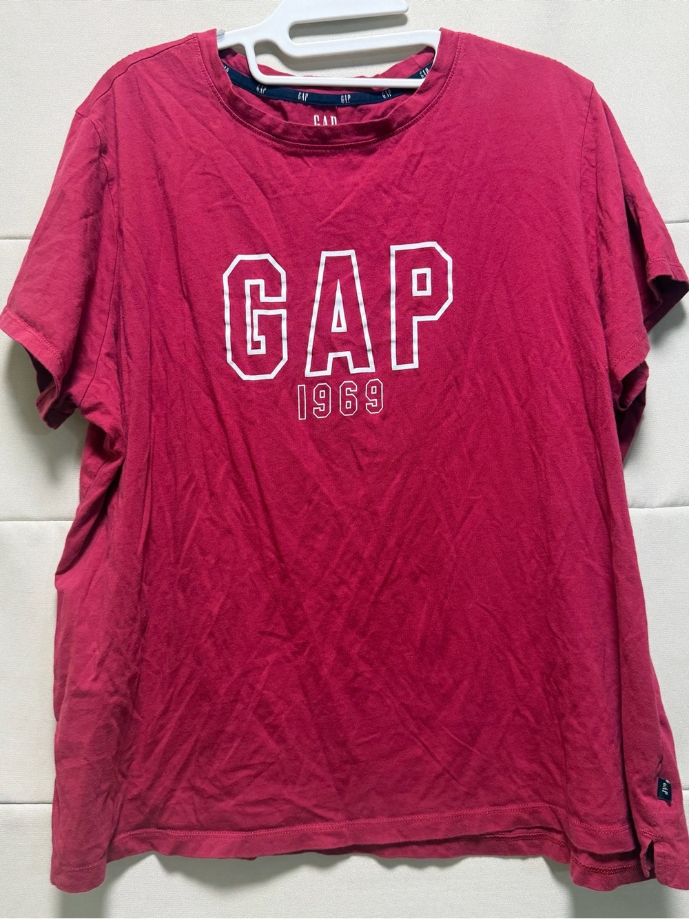GAP 1969 Raspberry Pink Collegiate Logo Graphic Tee XXL 100% Cotton
